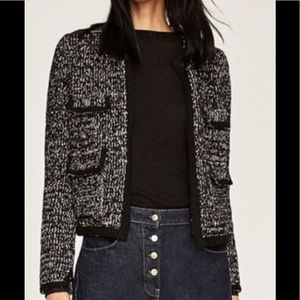 chanel style jacket zara